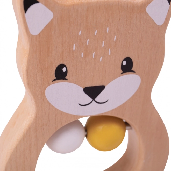 Wooden Baby Rattle Fox by Bigjigs