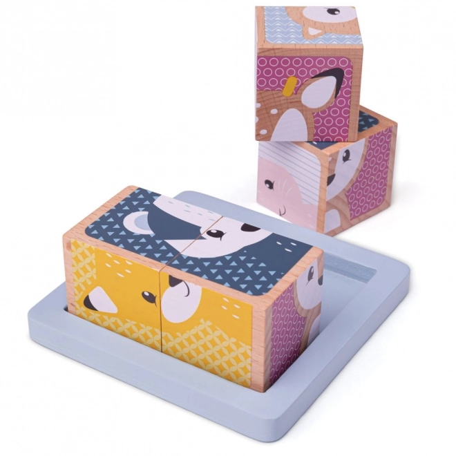 Bigjigs Wooden Woodland Animal Blocks