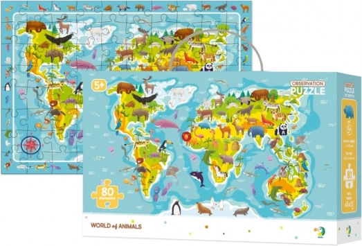 Puzzel Wereld van Dieren 80 stukjes 45 × 31 cm