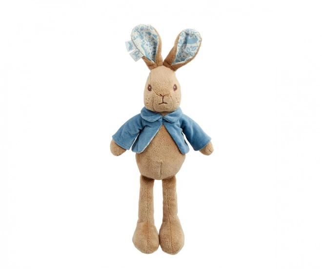 Rainbow plush Peter Rabbit in blue jacket with long ears