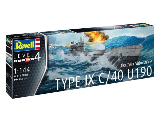 German Submarine Model Type IX C/40 1:144 Scale