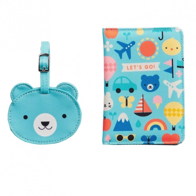 Petit Collage Bear Document Holder and Tag