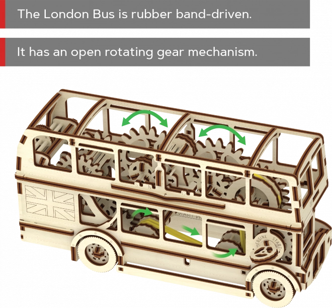 Wooden 3D Puzzle - London Bus