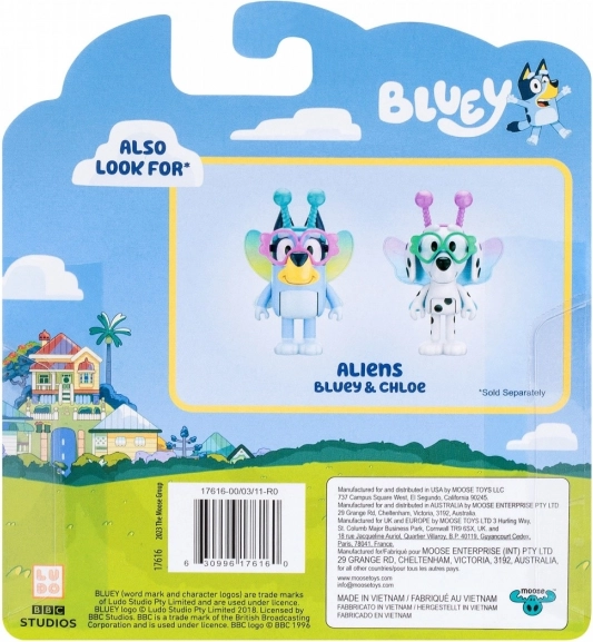Figure Bluey confezione da due Baby Bluey e Chloe