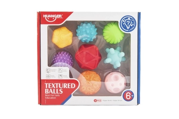 Set Of 8 Textured Rubber Balls