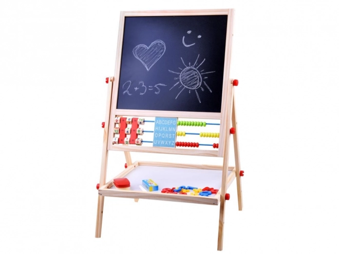 Dual-Sided Chalk and Magnetic Board with Numbers