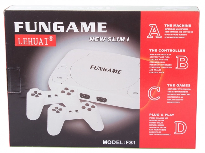 Retro-Spielkonsole mit Pistole und Controllern