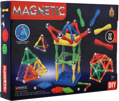 magnetická stavebnica 77 dielov plast/kov