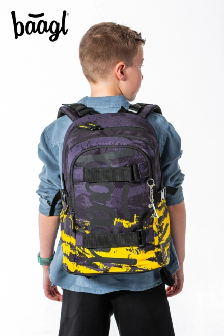 Baagl School Backpack Skate Dune