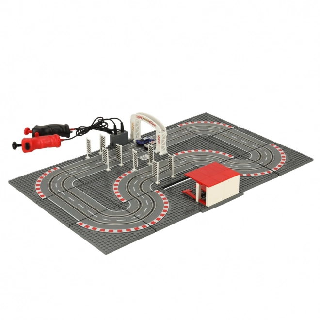 Electric Police Race Car Track with Construction Blocks