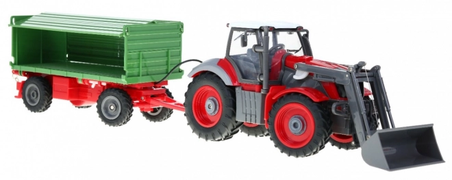 Remote Control Tractor with Trailer for Kids 3+ - Red and Green