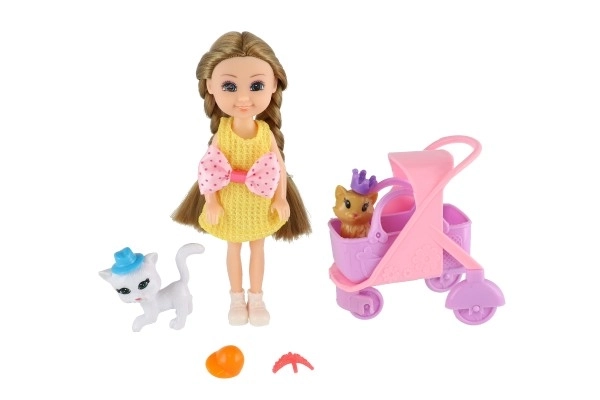 Plastic Doll with Pet and Accessories Set