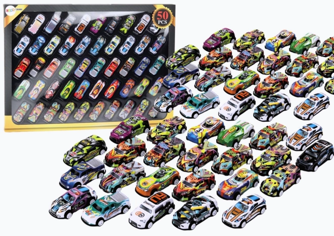 Colorful Toy Car Set with 50 Cars