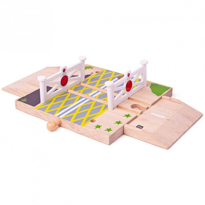 Wooden Railway Crossing with Gates