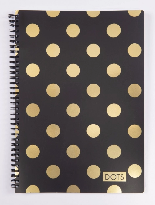 A4 Twin Wire Notepad - Soft Dots Gold