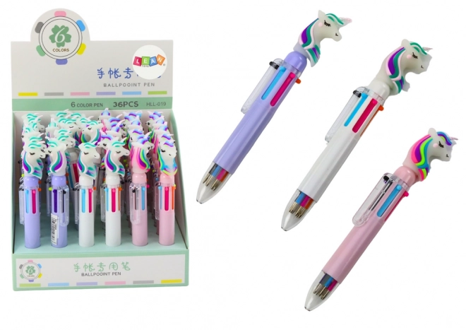 Multicolor Unicorn Pen with 6 Colors