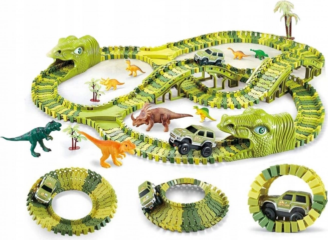 Dinosaur Racing Track with Car and Figures