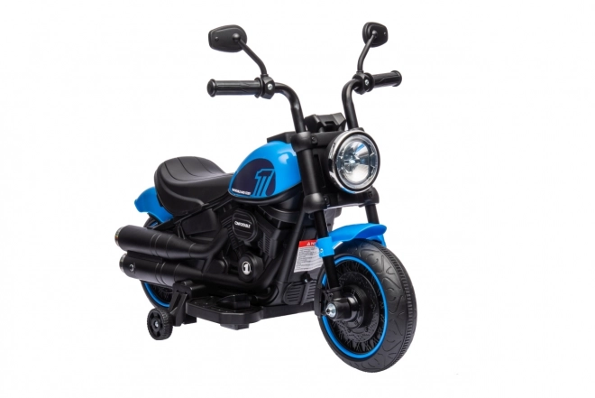 Kids Electric Chopper Motorcycle Blue with FM Radio and Audio Panel