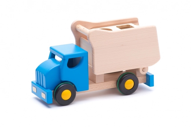 Blue Wooden Insertable Tipping Truck