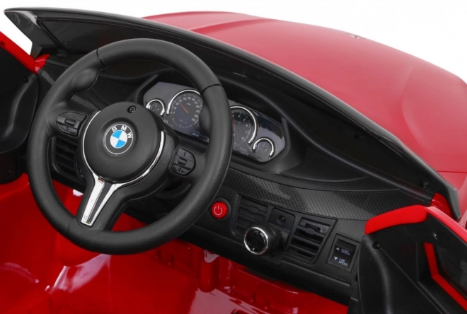 Mașină electrică pentru copii BMW X6M vopsită + telecomandă + EVA + pornire lentă + audio + LED – Červené