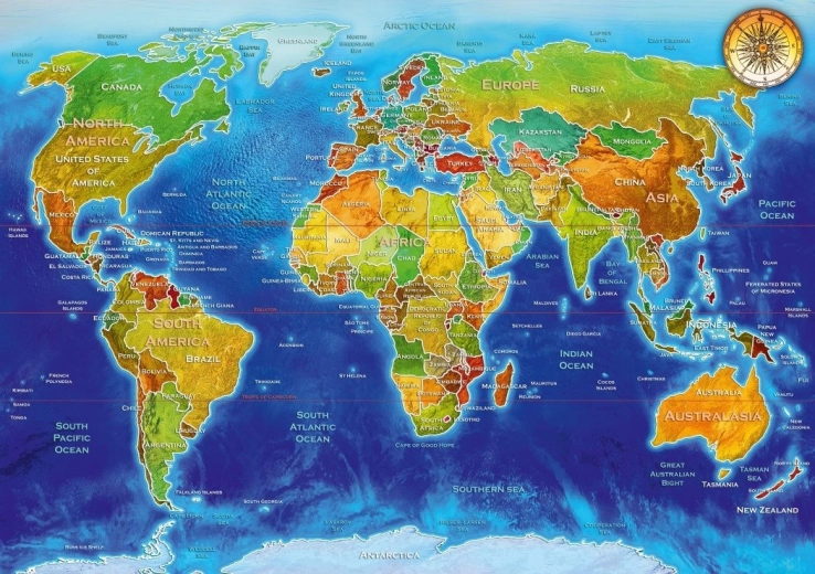 Political Map Puzzle 1000 Pieces