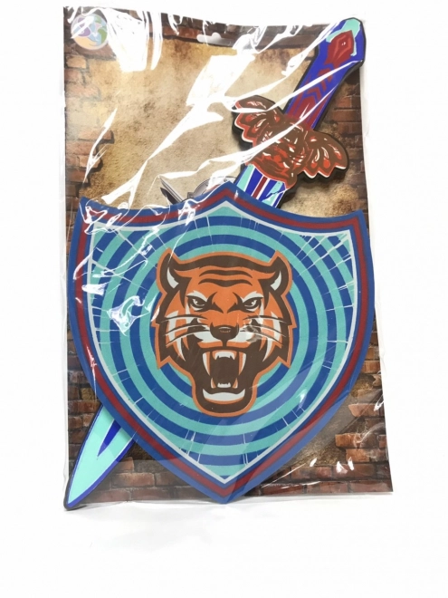 Foam Sword and Shield with Tiger Motif