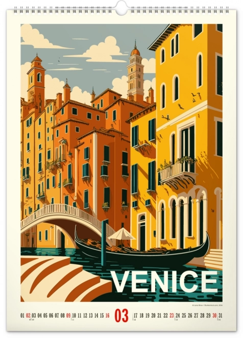 Wall calendar travel posters - world cities 2025