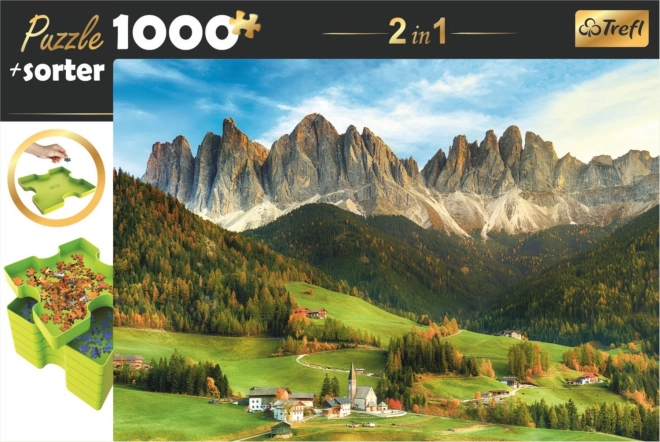 Puzzle Set with Sorter 2-in-1 Dolomites Italy 1000 Pieces