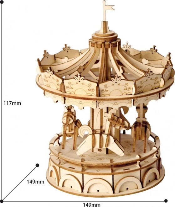 Robotic 3D Wooden Puzzle Merry-Go-Round