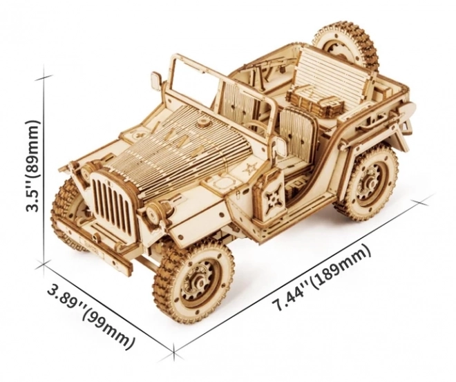 Wooden Model Military Jeep Puzzle