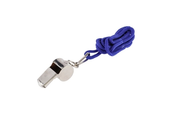 Whistle with Strap Metal/Fabric 5cm