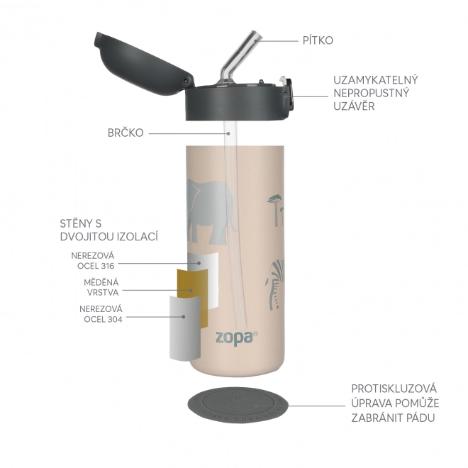 Safari Thermos with Straw 400 ml