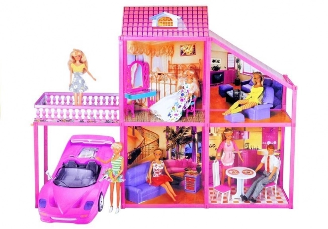 Dollhouse Villa with Car and Accessories