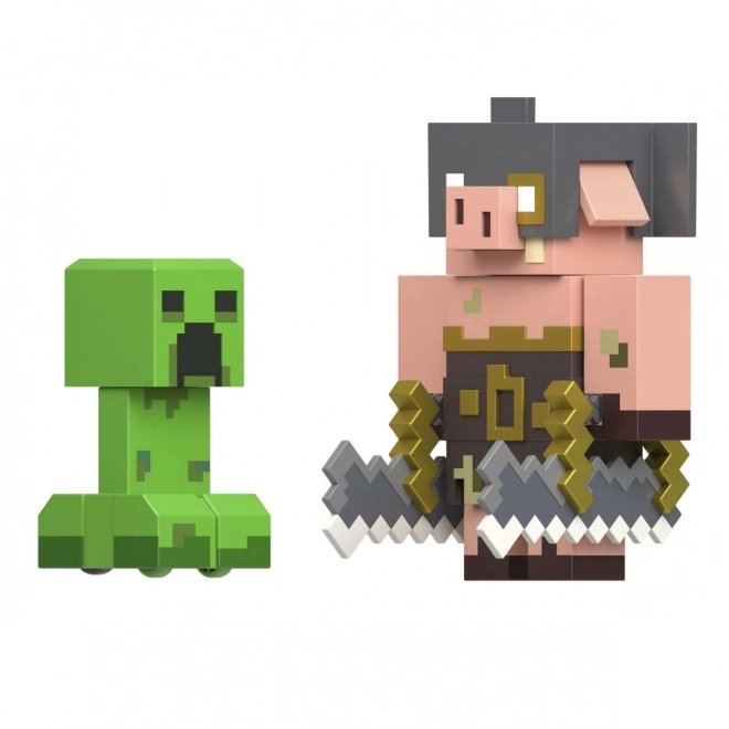 Minecraft Legends Creeper vs Piglin Figure Set