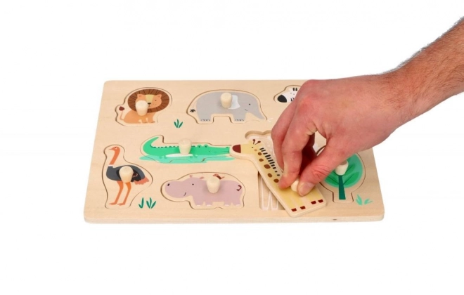 Wooden Safari Puzzle with Handles