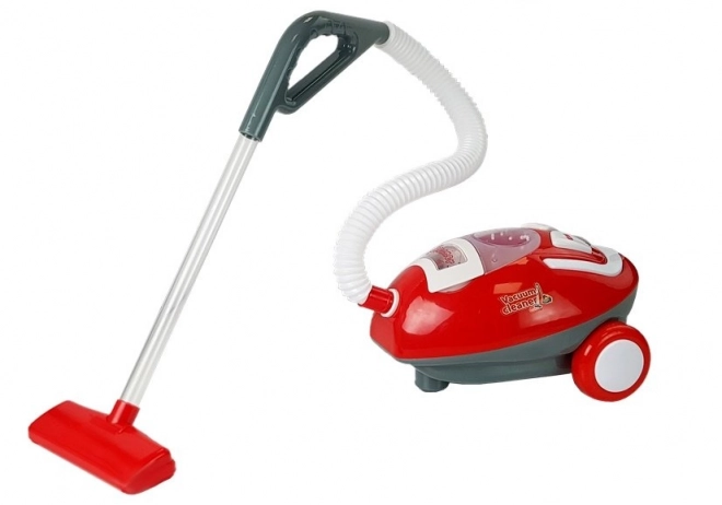 Large Red and White Battery-Powered Toy Vacuum Cleaner with Sound