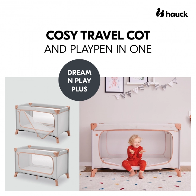 Children's travel cot Hauck Dream N Play Plus Dusty Cork