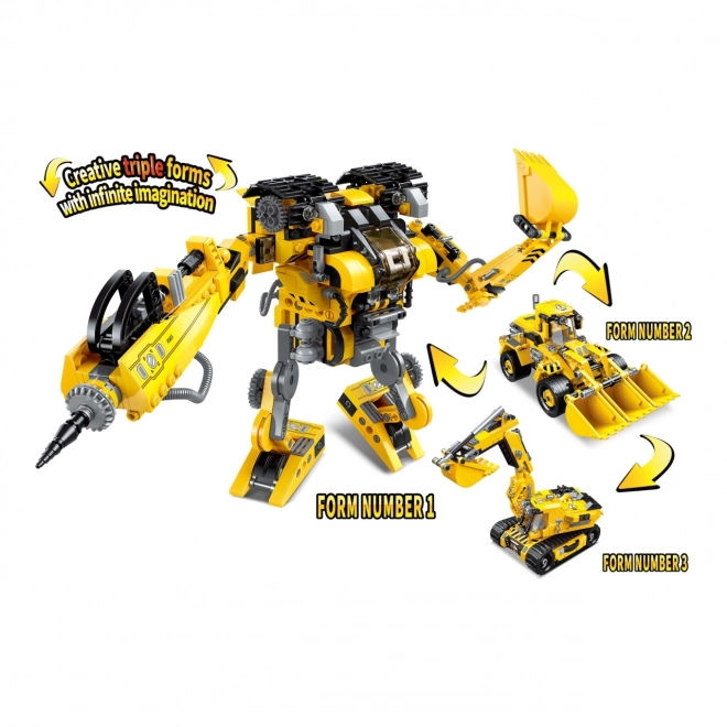 Qman Unlimited Ideas 3-in-1 Construction Machinery Set