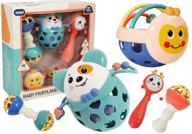 Soft Baby Rattle and Teether Set