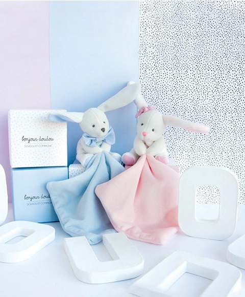 Gift Set with Stuffed Bunny and Comfort Blanket