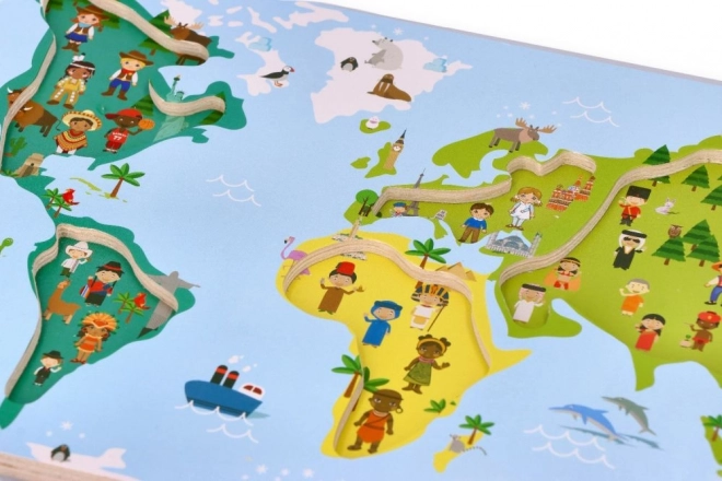 World Map Puzzle with Handles