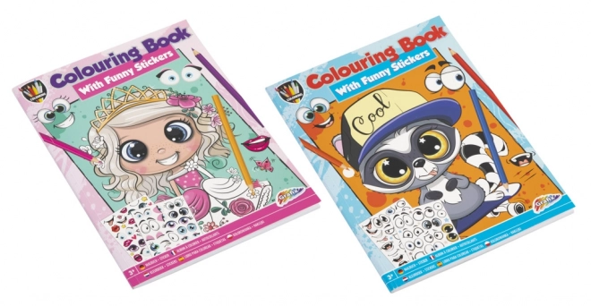 Coloring Book with Stickers Blue