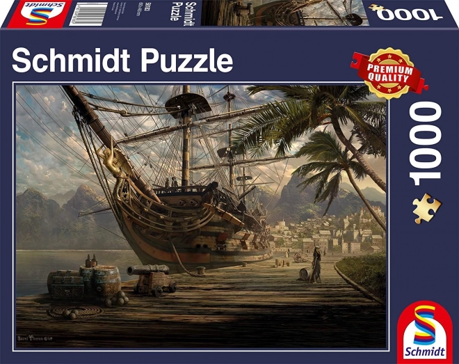 Schmidt Puzzle Ship in Harbor 1000 Pieces