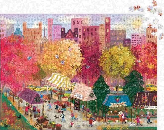 Autumn at the City Market Puzzle 1000 Pieces