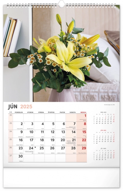 Wall Calendar Flowers 2025