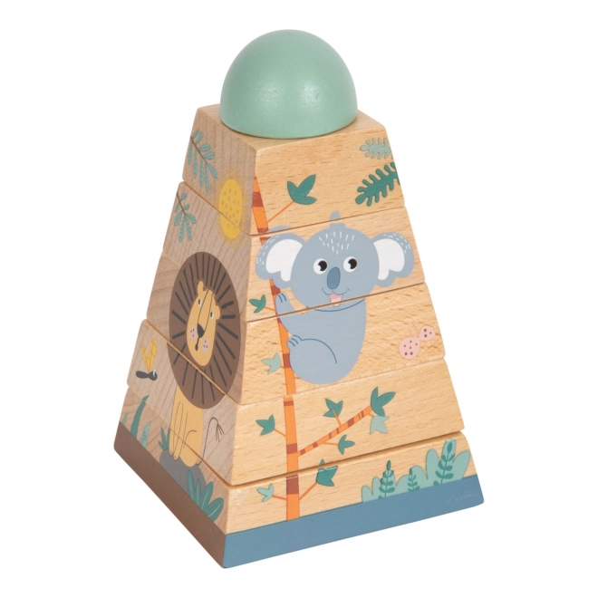 Small Foot Wooden Stacking Tower Safari