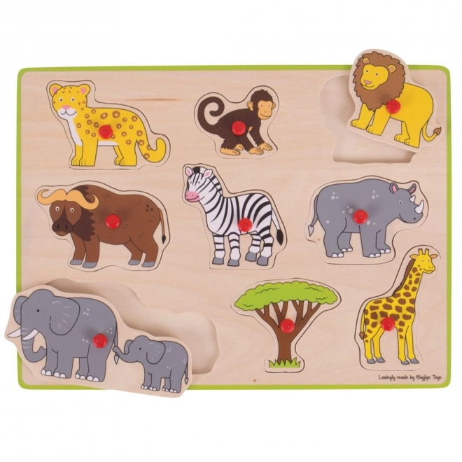 Wooden Safari Shape Puzzle by Bigjigs Toys