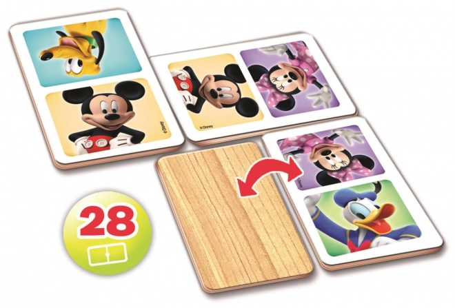 Wooden Domino Set with Mickey and Minnie