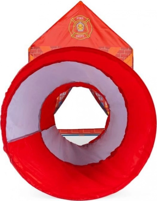 Brandweerhuisje IPLAY kinderspeeltent met tunnel