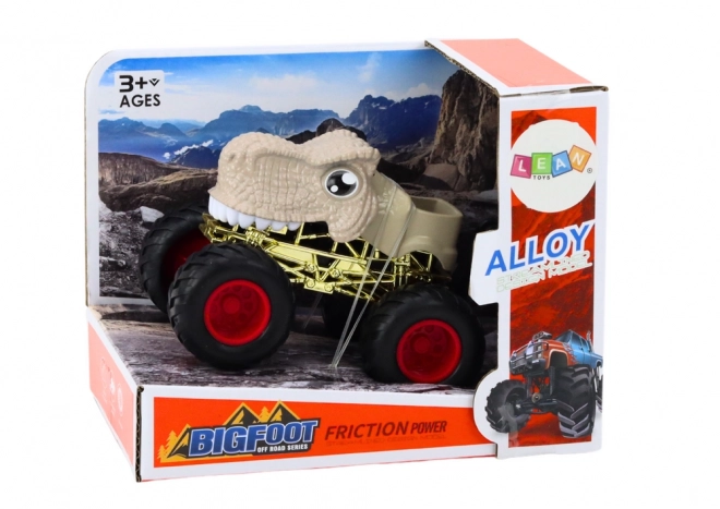 Off-Road Dinosaur Car with Large Rubber Wheels Beige